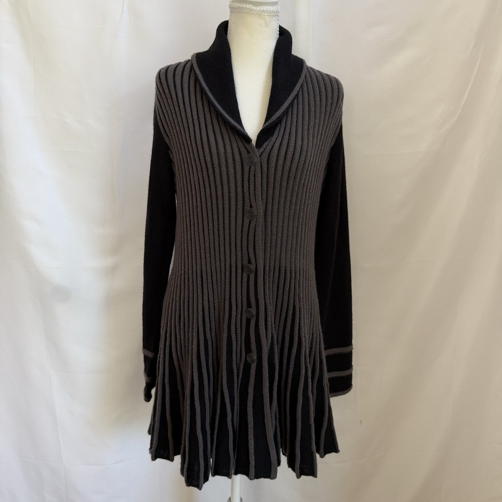 Icelandic Design Wool Blend Cardigan Button Front Shawl Collar Women's Medium
